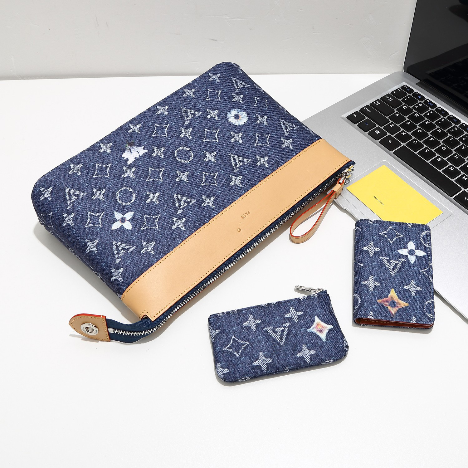 luxury denim Monogram Wallets man women Pocket Organizer clutch bag Classic Keychain wallet designer credit cards business card holders Pocket Purse