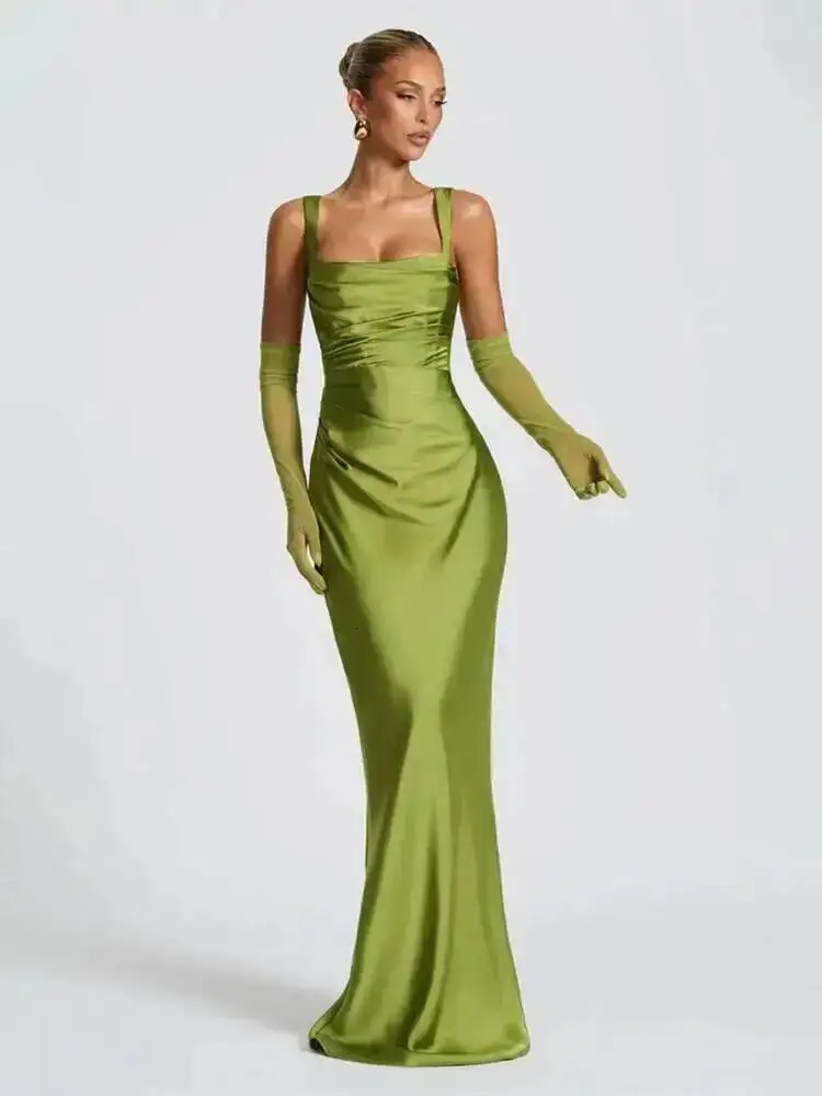Avrilyaan Satin Spaghetti Strap Strapless Sexy Dress Women Elegant Summer Dress Backless Bodycon Party Midi Dress Vestidos 260430