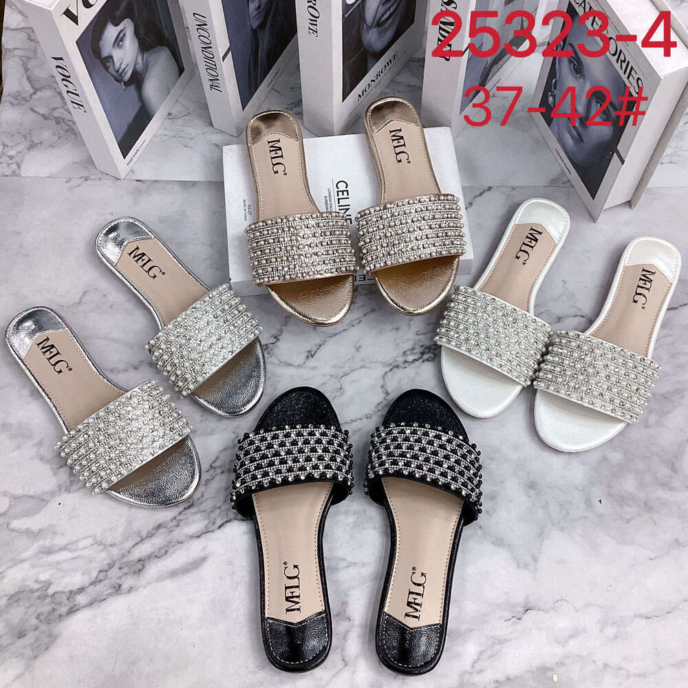 2025 new designer sandals slippers cross-border ZAR style lazy chic small heel design flat slippers in stock for wholesale