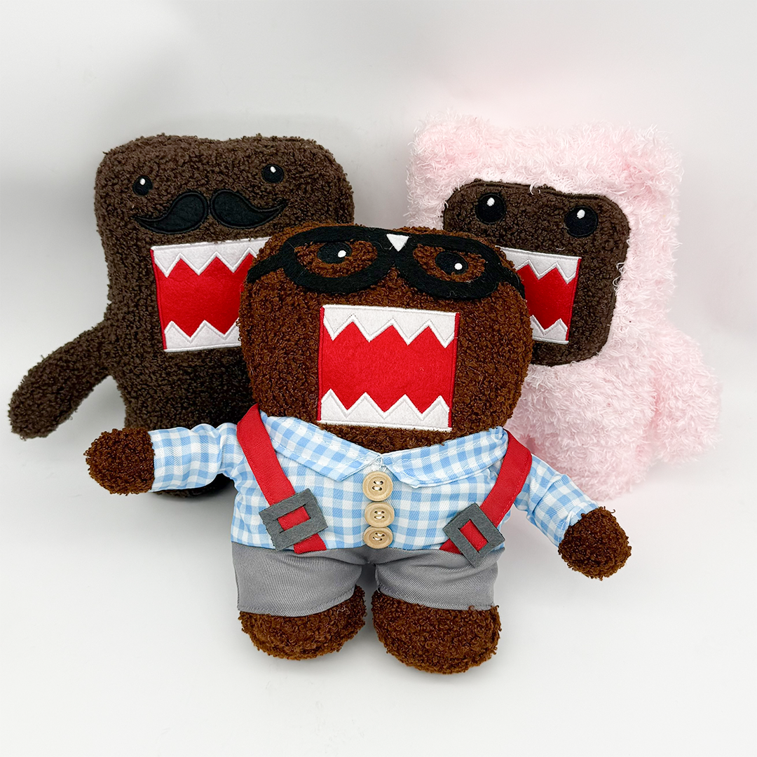 Domo-kun Plush Toy Cute Monster Stuffed Doll with Mustache/Glasses/Pink Styles Soft Domo-kun Plushies for Fans Kids-image-1104607944