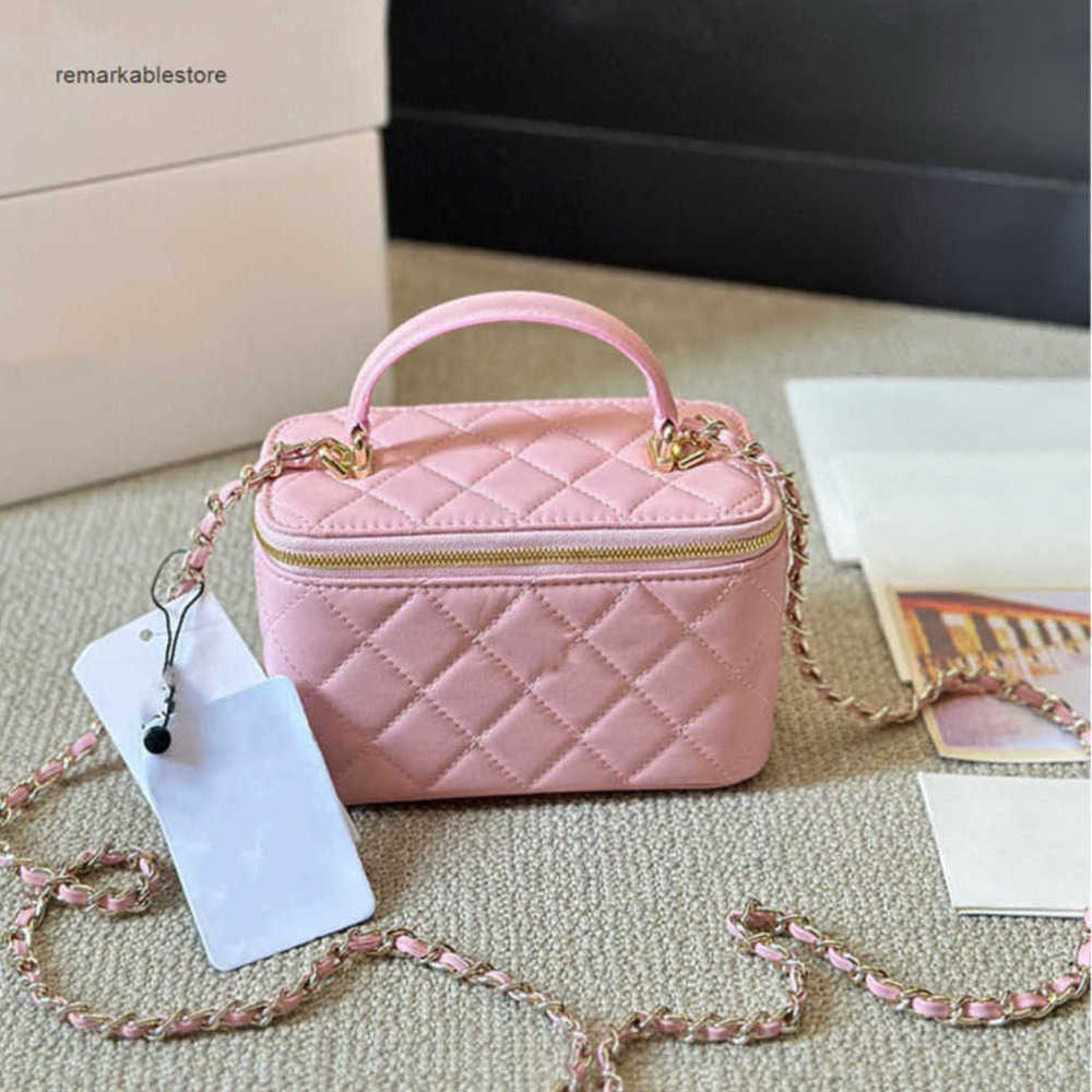 Pink Handbag Totes Designer Cases Makeup bag Micro Vanity Bag Mini Cosmetic Bag Crossbody Shoulder Tiny mirror Nano Toilet Bags Coin Purse width 18c