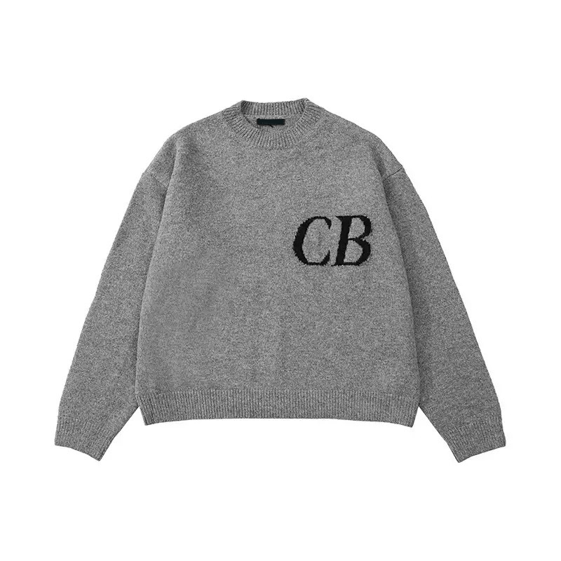 Luxury Designer Hip Hop Unisex Mens Womens Butxton Sweater Pullover Cotton Breathable Knitted Jumper CB Crew Neck Loose Jumpers Casual Jacquard Sand