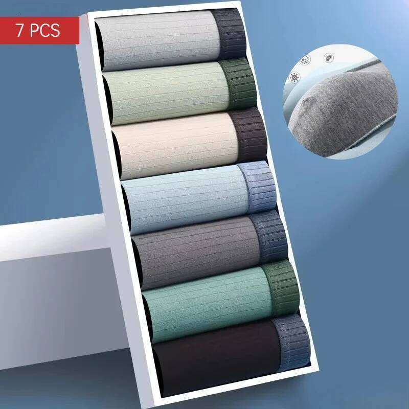 7Pcs/Lot Men's Panties Underwears Briefs Men Underpants Cotton Thermal Man Breath Able Homme Sexy Soft Male Short