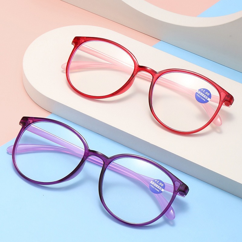 free shipping Lightweight Fashionable Blue Light Blocking Large Round Frame High-Definition Reading Glasses for Middle-Aged and Elderly, from Street