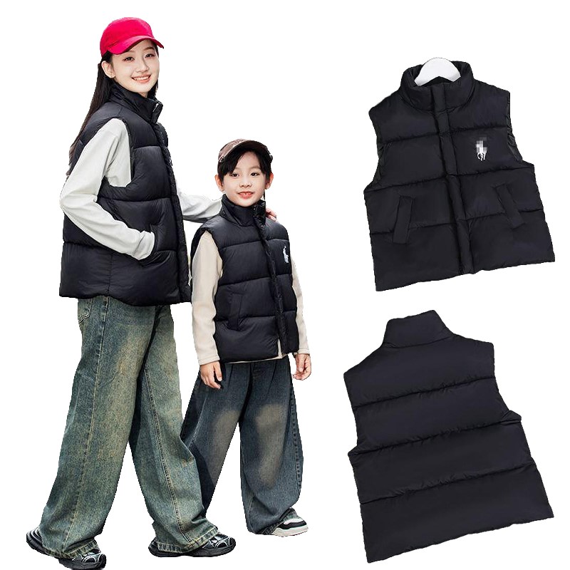 POLO Big Child Down Puffer Vest Kids Sleeveless Waistcoat Baby Girls Boys Designer Gilet Winter Warm Coat Childrens Jacket 100-170CM