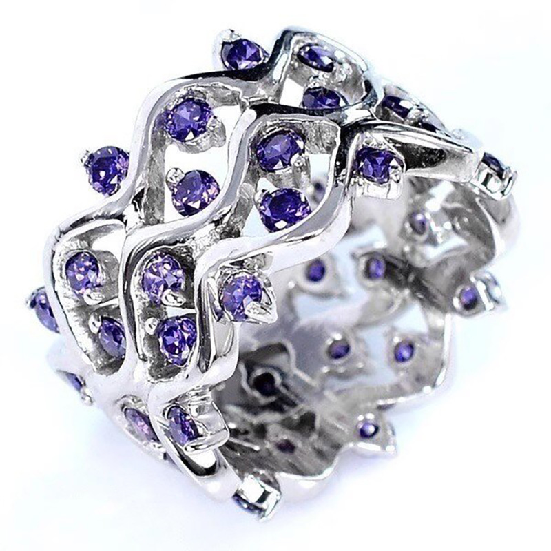 Cubic Zirocnia Gemstone Statement Rings for Women Men Sterling Silver Chunky Dome Ring Birthday Cocktail Jewelry Rings for her wife mother birthday