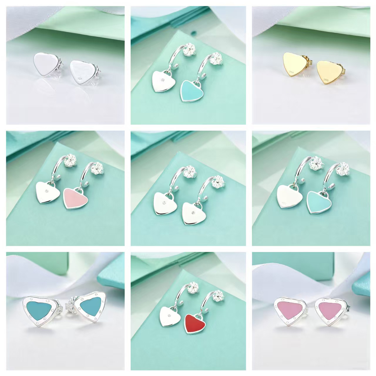 earrings designer for women earrings high quality silver plating AAA girls branded moissanite diamond heart love earrings wedding jewelry birthday g