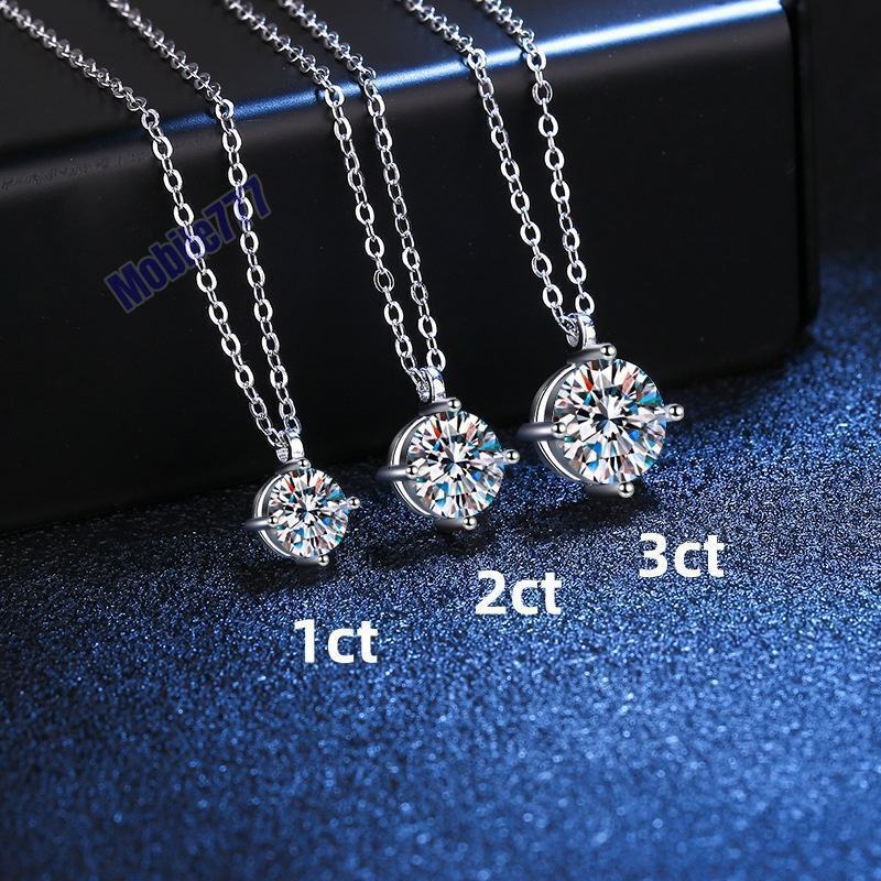 Fine 1-5CT 925 Sterling Silver Engagement Necklace Jewelry Women Platinum Plated Wedding Moissanite Necklacec VVS Moissanite GRA multi-style Necklac
