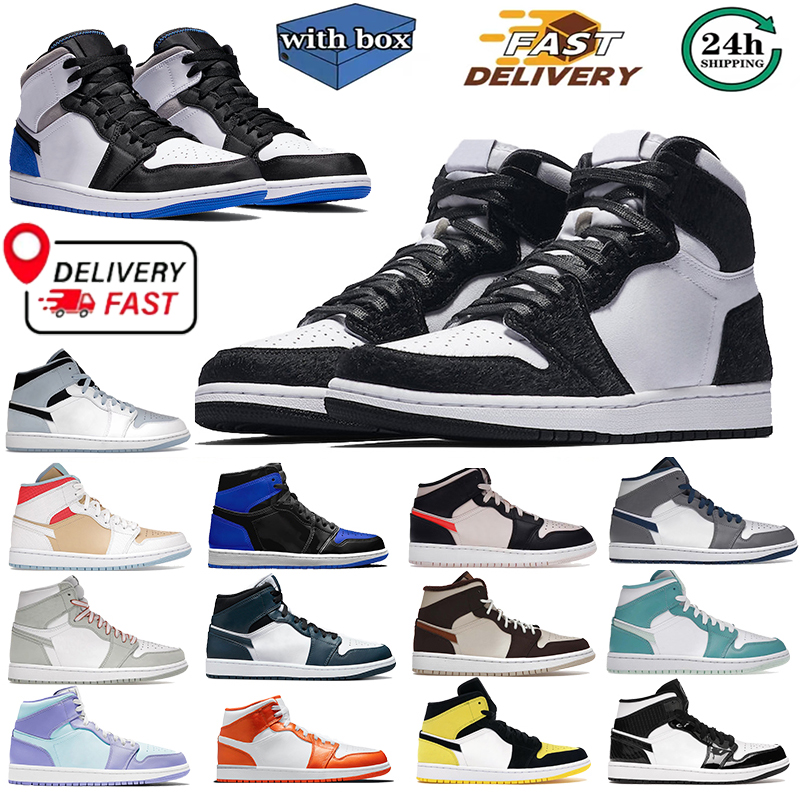 With Box Mens 1 Basketball Shoes High 1s Twist Ice Blue light smoke grey Ture Blue Sesame Metallic shoes1 Men Women Sneakers designer shoe outdoor S
