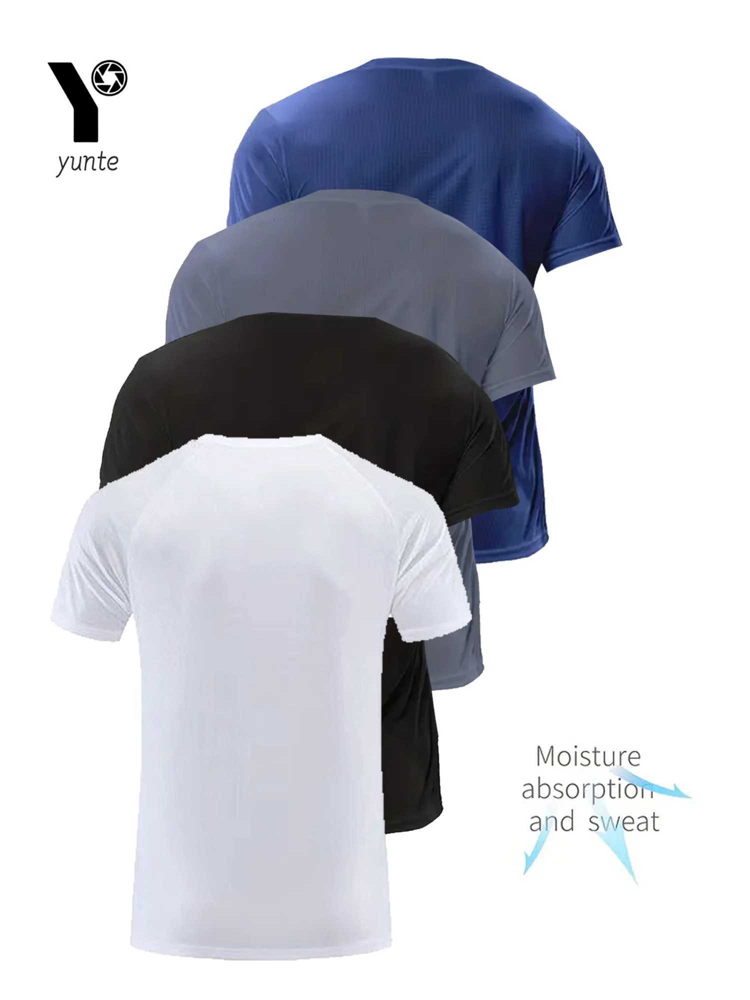 Round Neck T-Shirt 4-Color Black and White Gray Navy Ultra-Light Mens Quick-Drying Breathable Sweat-Absorbent Shirt Suitable FoT260504