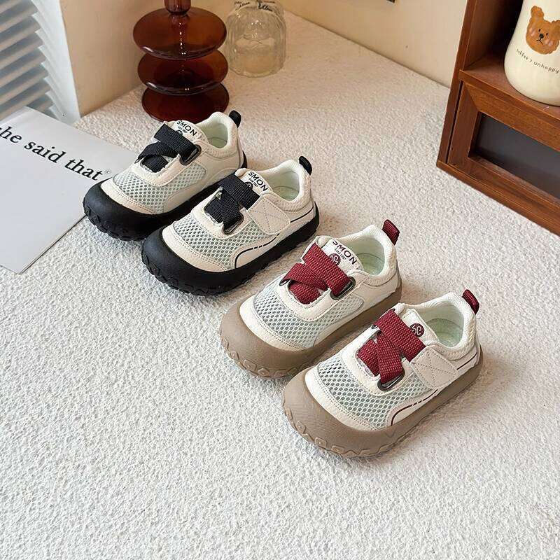 2026New Spring Autumn Children's Boy Girls Microfiber Mesh Cute Thin Bottom Running Shoes Kid Toddler Color Shoelaces Non-slip Training 26H0504