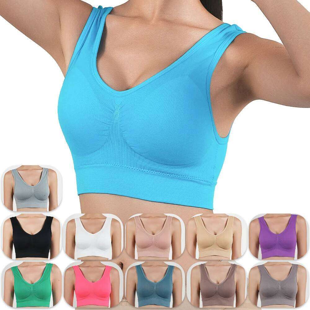 Women Seamless Bras Push Up Sports Female Breathable Brassiere Unwired Active Padded Bra Crop Top Solid Color Sexy Lingerie