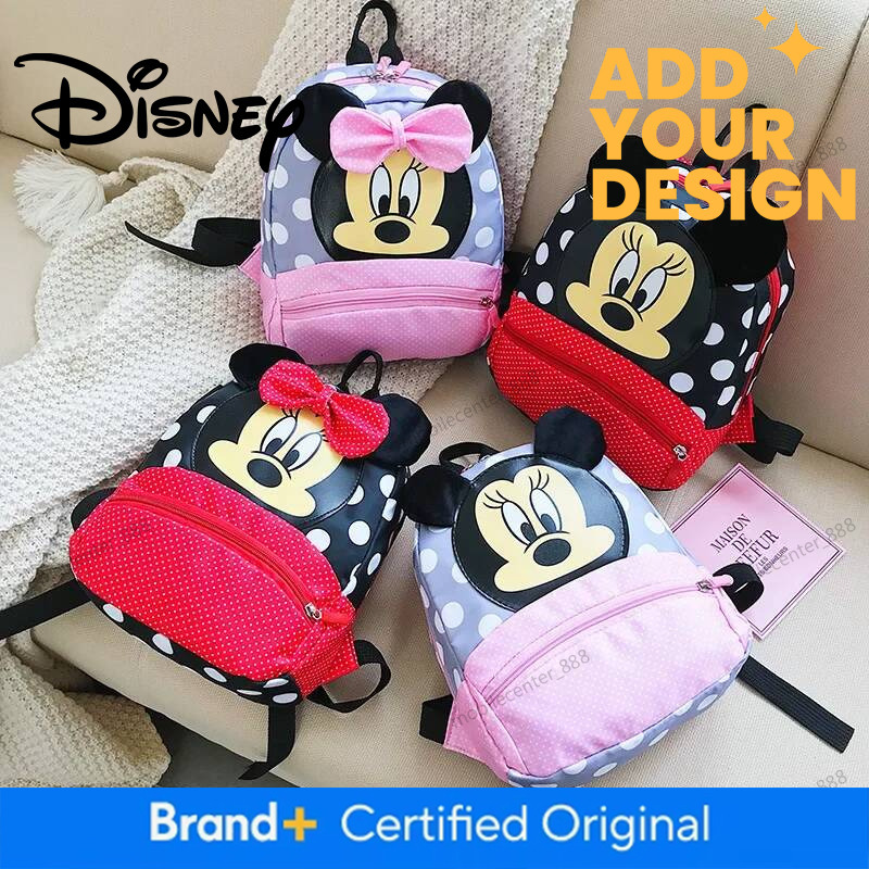 Designer Disney Disney Cartoon Backpack For Baby Boys Girls Minnie Mickey Mouse Children Lovely Schoolbag Kindergarten Schoolbag Kids Gift Luxury