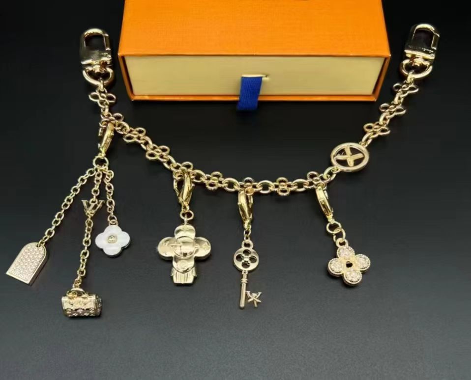 Keepall bag CONFETTI CHAIN Designer Bag Gold Lock Colorful Keychain Luxury Handbag Chain Purse Charm Keryring Llavero Key Chains