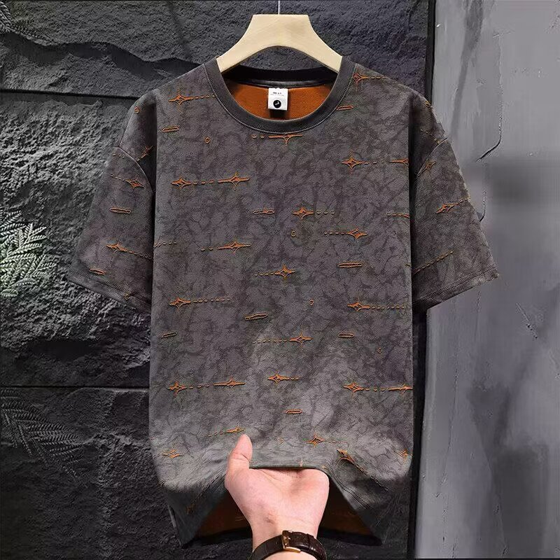 Short-sleeve T-shirt For Men Mens Designer Clothes Summer Essential Loose Casual Half-sleeve Tee Trendy, Moisture-wicking Breathable Sun-protective
