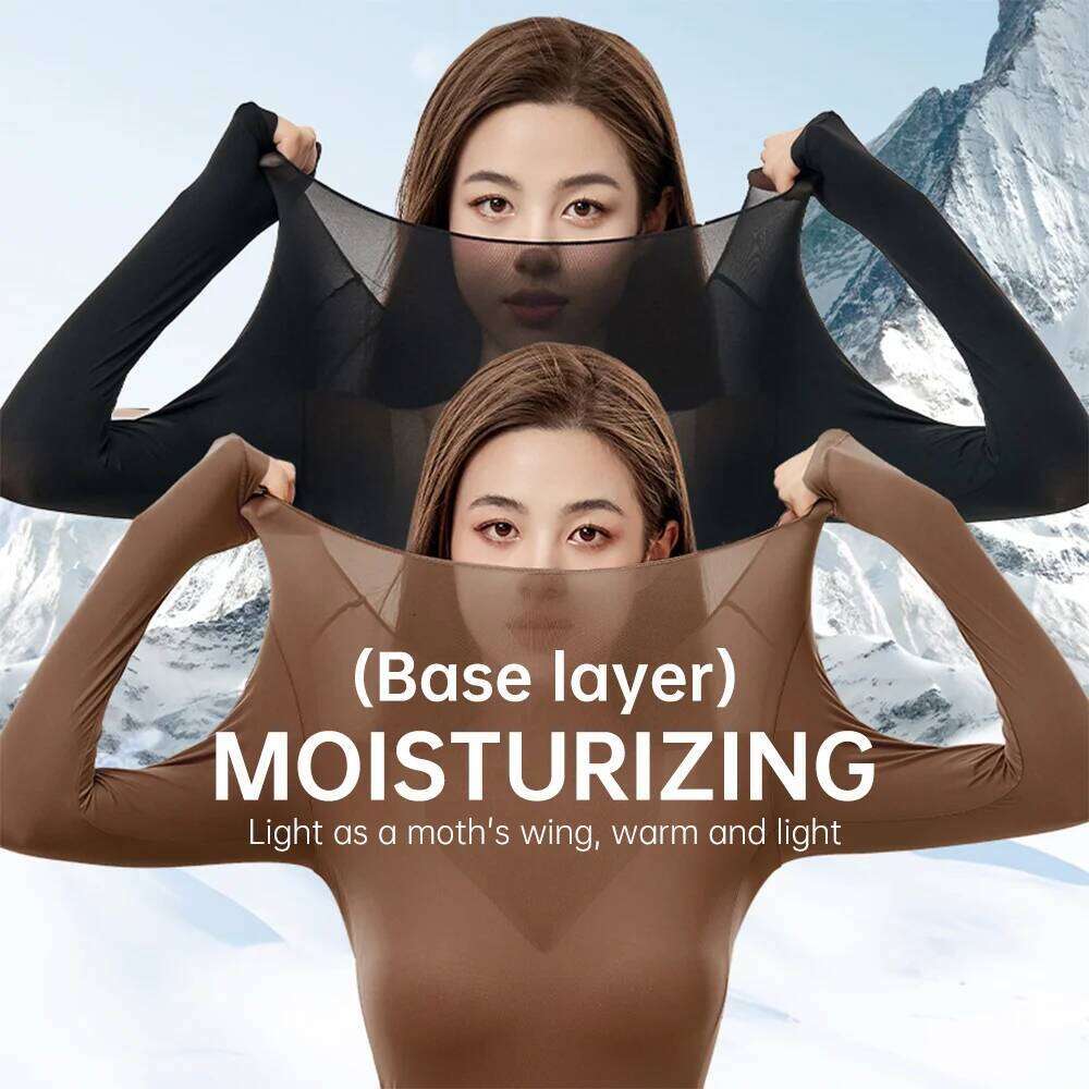 Molasus Seamless Underwear Set Women First Layer Thermal Top Long Johns Winter Thermo Clothing Ladies Thin Solid Color