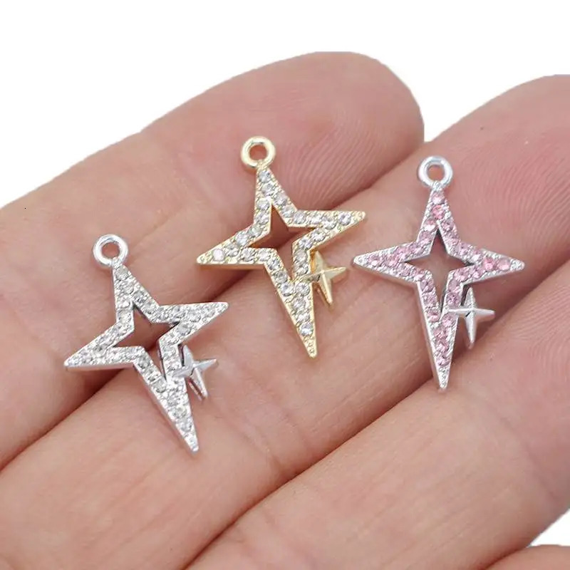 10Pcs Gold Plated Crystal Star Charm Pendant for Jewelry Making Bracelet Necklace DIY Earrings Accessories Craft260429
