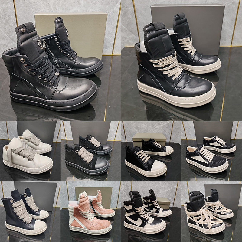 Designer boots Geobasket Genuine Leather boot furry boot canvas boots Luxury booties black white high top horse hair boots low top suede boots for M