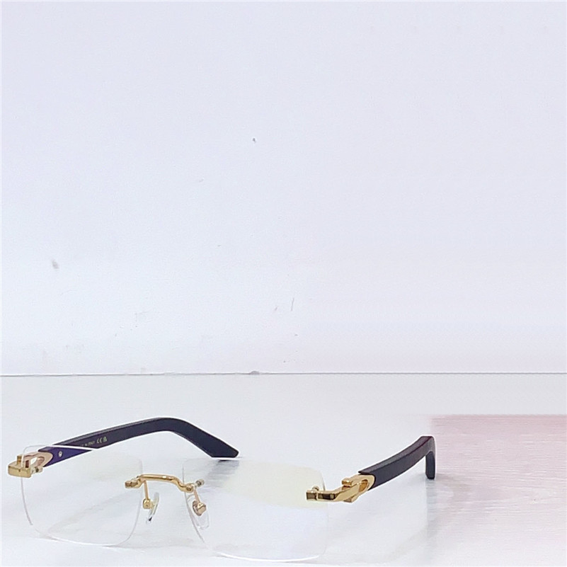 New fashion design square optical glasses 0579S rimless lens wooden temples simple and popular style versatile shape eyewear can be prescription cle