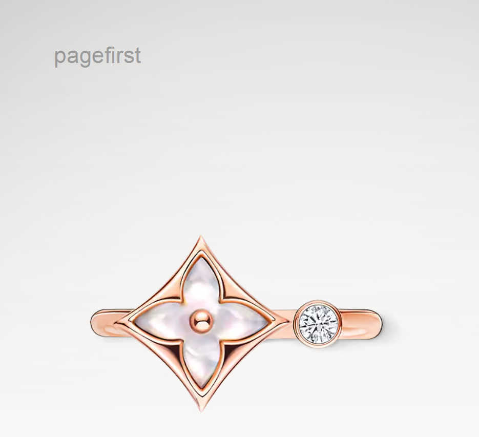With BOX Luxury Open Rings Rose Gold Colors Diamond White Flowers Designer Band Rings Women Wedding Birthday Party Jewelry gift