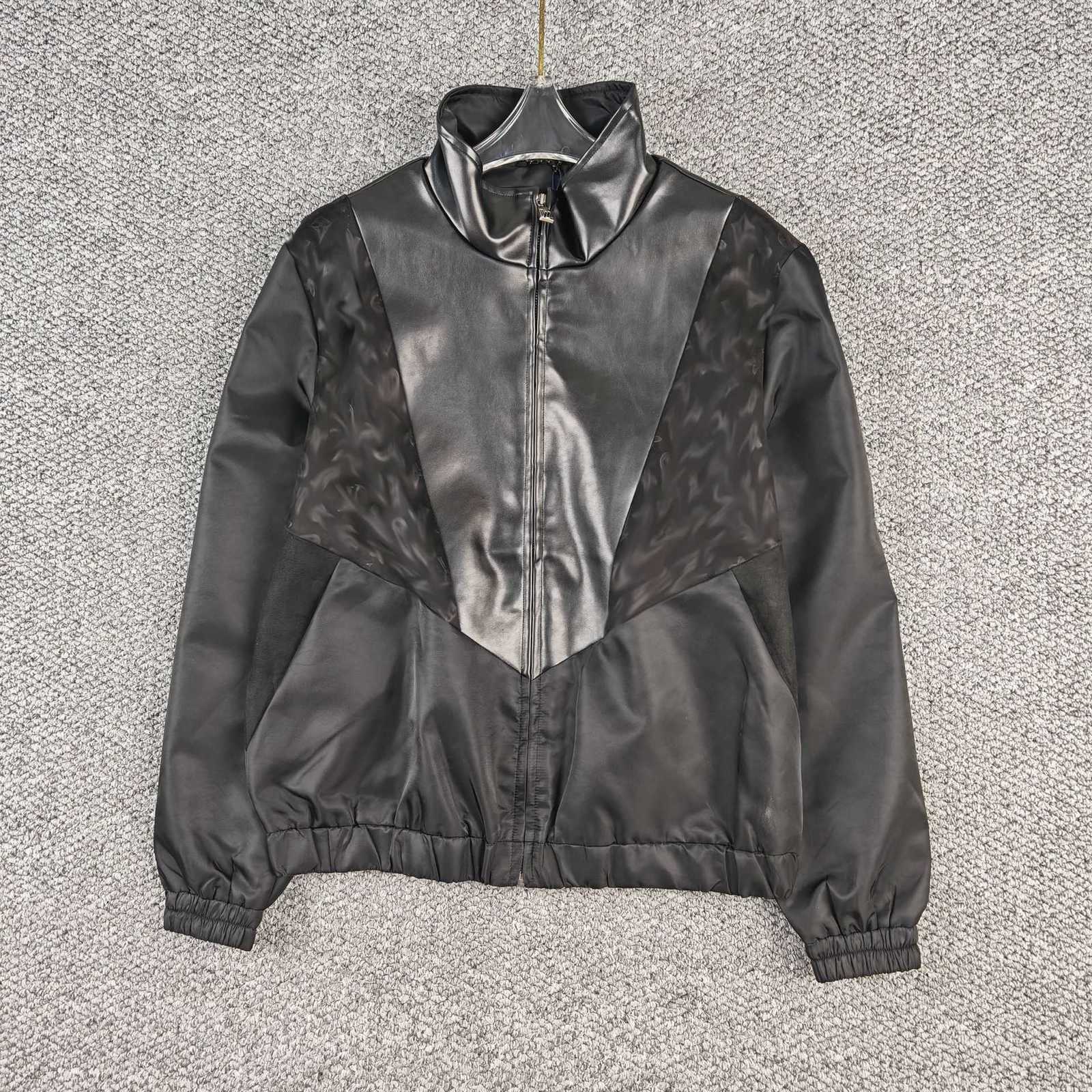 Designer Men's Jackets coats Autumn Winter New Fashion Letter Print Patchwork Leather Jacket for Men Trendy