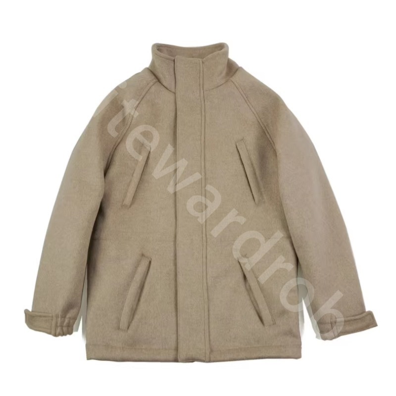 Luxury Designer Autumn and Winter Mens Coats Cashmere Wool Blended Multipockets Long Woolen Coats L1289