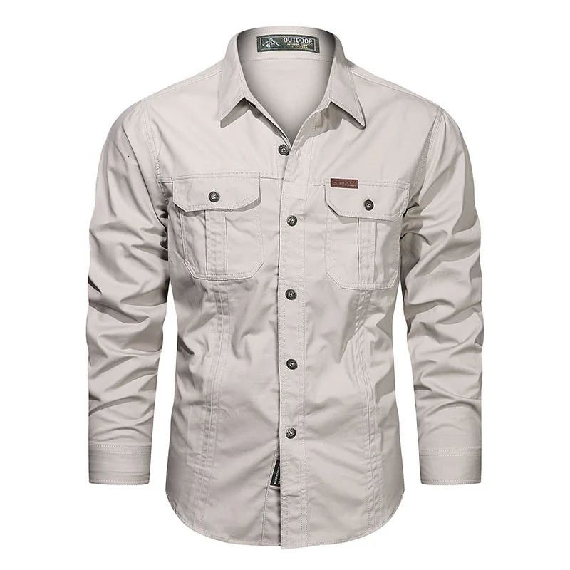 260429 Men's Military Style Casual Shirt, Black Acetate Long Sleeve, Relaxed Slim Fit, Full Opening, School Wear