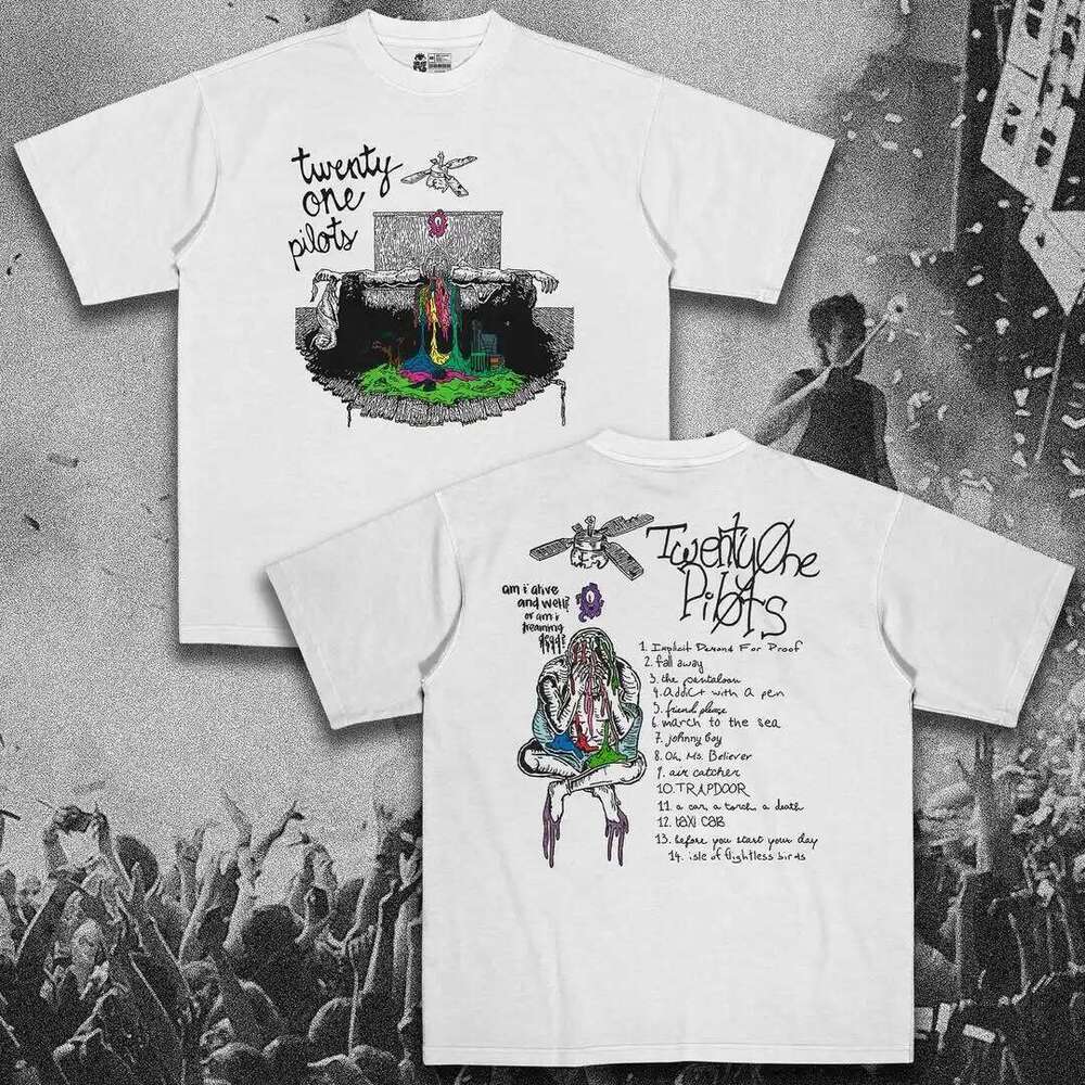 Twenty One Pilots Band Graphics Print T-shirt Short Sleeve Oversized Y2k Top Hip Hop Punk Street Unisex Tee Men's Clothing 26L0505