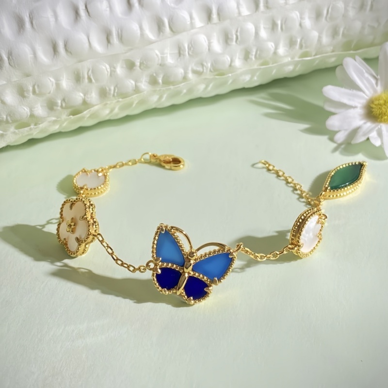 bracelet trèfle bracelet de créateur bracelet broche nouvelle série chanceuse feuilles 5 bracelets de fleurs mode classique nacre femmes bracelet