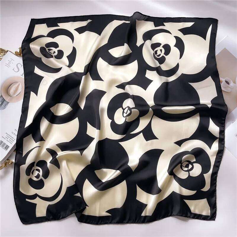 2025 Luxury 70cm Silk Square Scarf Women Print Satin Neck Tie Female Hair Wrist Bandana Headkerchief Shawl Wrap Hijab Echarpe 26H0505