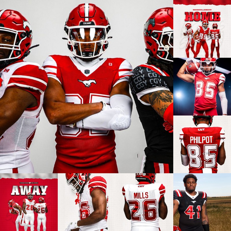 Stampeders CFL Jersey Philpot Mills Adams Rascoe Custom Football Jerseys Mens Womens Youth