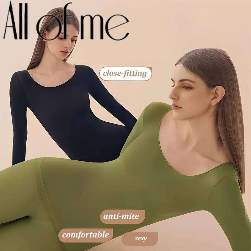 Women's Underwear Winter Clothes Seamless Thick Double Layer Warm Lingerie Women Thermal Clothing Set Woman 2 Pieces