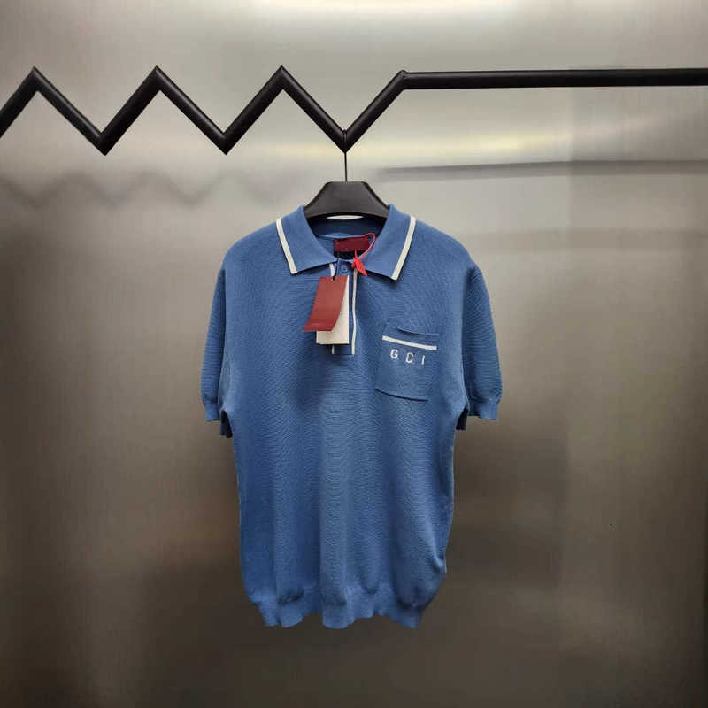 Men's Polos Designer tees Correct brand pocket letter knitted polo shirt high-end pique cotton breathable casual suitable for short-sleeved tee