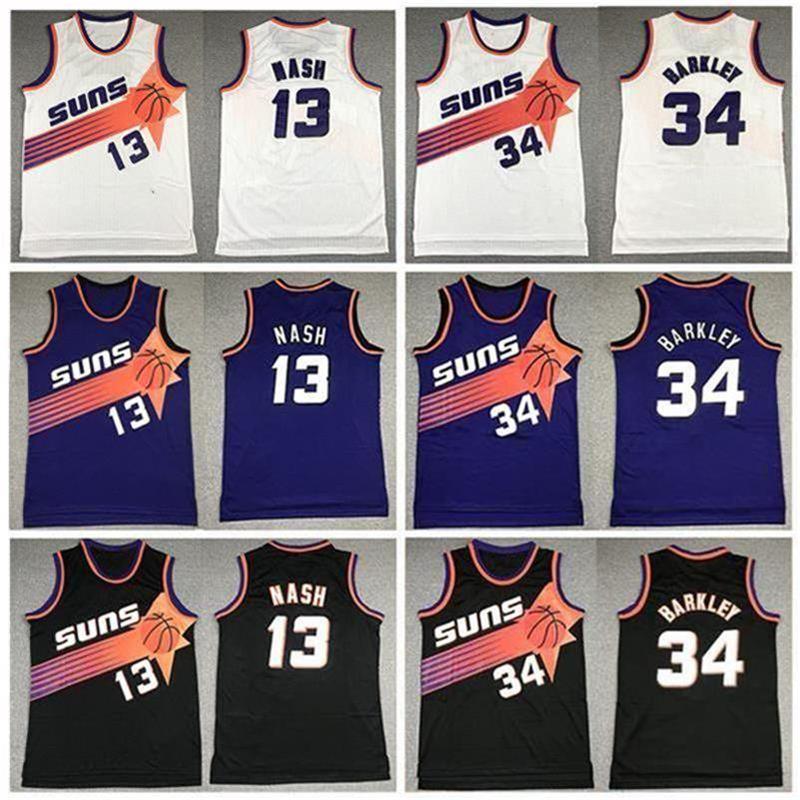 Stitched Charles Barkley Jerseys Steve Nash Basketball Jersey Classics Retro vintage Men embroidery Wear