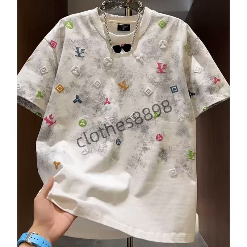 Designer T-shirt - Fashionized Tie-dye High-end Round Neck - 2026 Summer New Style Short-sleeved Luxurious Trendy Loose Fit - Half-sleeve Mens Style