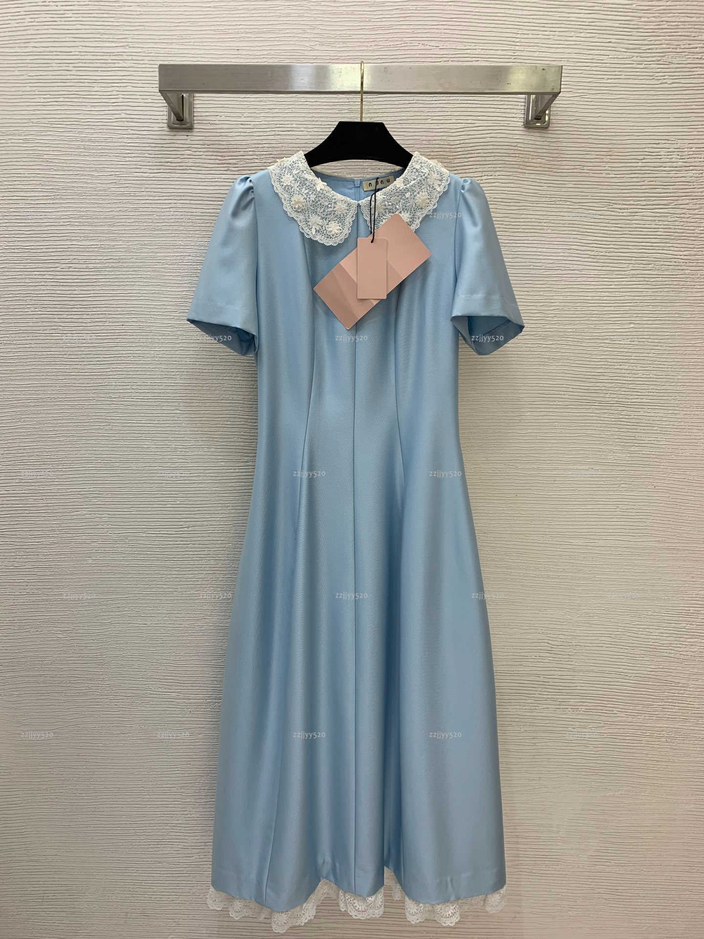 Brand round neck women dress Summer lady dresses women designer clothes bubble sleeve short sleeved skirt A025X01N034-image-1104662059
