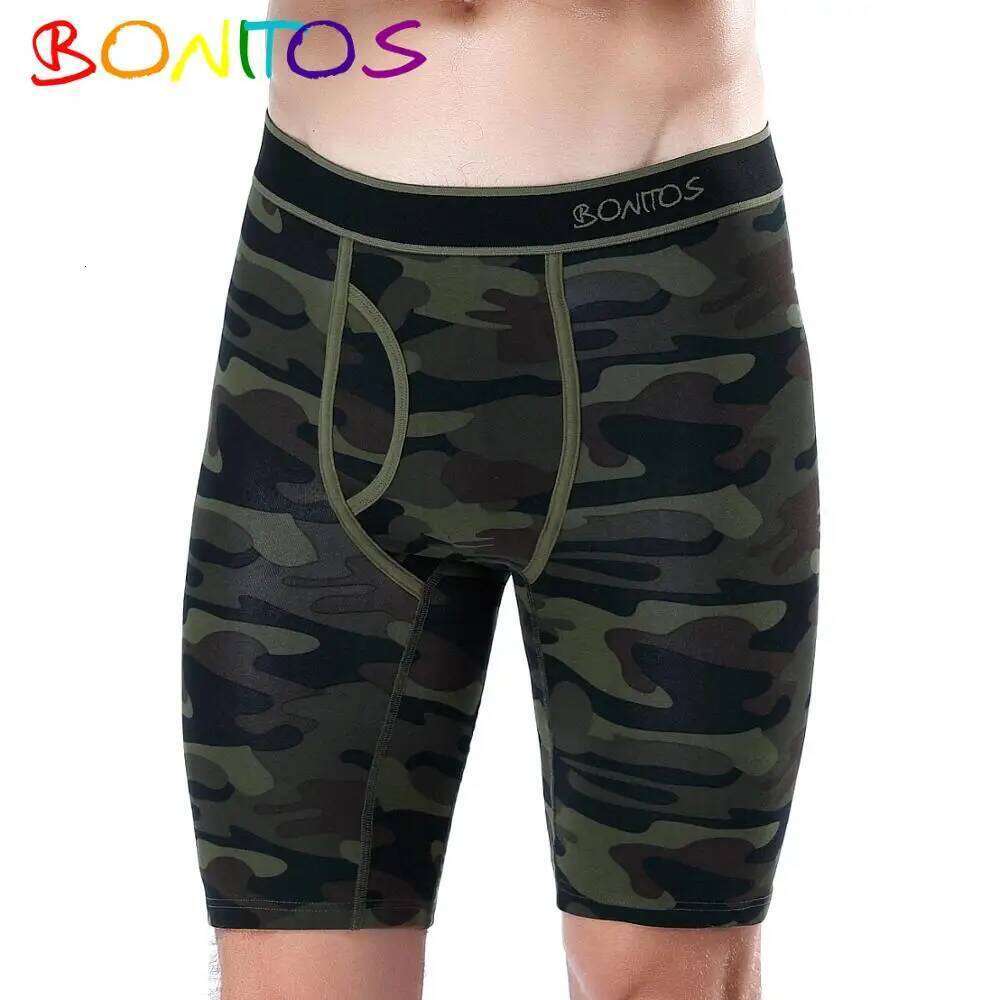 Camouflage Long Underwear Men W/ Fly Boxer Cotton Underpants Men's Panties Shorts Male Calvin Comfortable Brand 2020