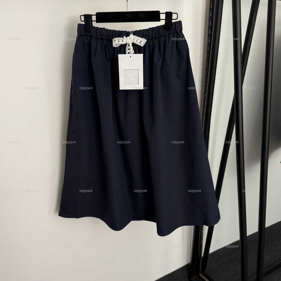Brand women skirt high quality girls long dress designer clothes women lace drawstring waist skirt A087X02N049-image-1104665747