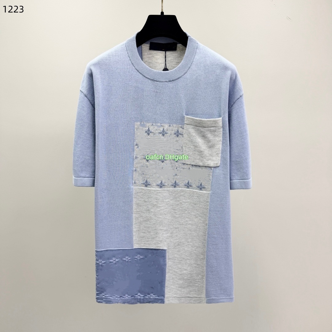 Tshirts Men's Casual Beach Attire Designer Polo Shirts men's shorts beach pants Monogram printed knitted round neck T-shirt with drawstrin