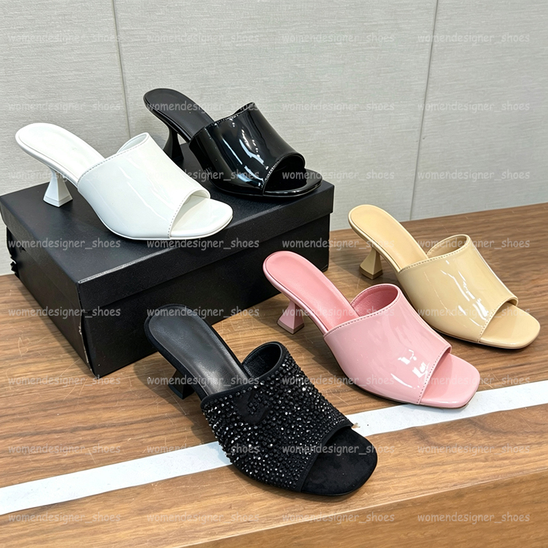 Mode Sandalen Designer Frauen Luxus Strass Hausschuhe Kitten Heel Peep Toe Party Pumps Echtes Leder Sommer Dame Sandale Größe 35-42