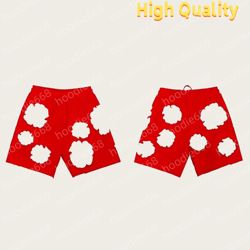 Classic fahion mens designer shorts men red cotton blend relaxed elastic waist midweight polka dot athleisure printed clothing set quality men de-image-1107004681