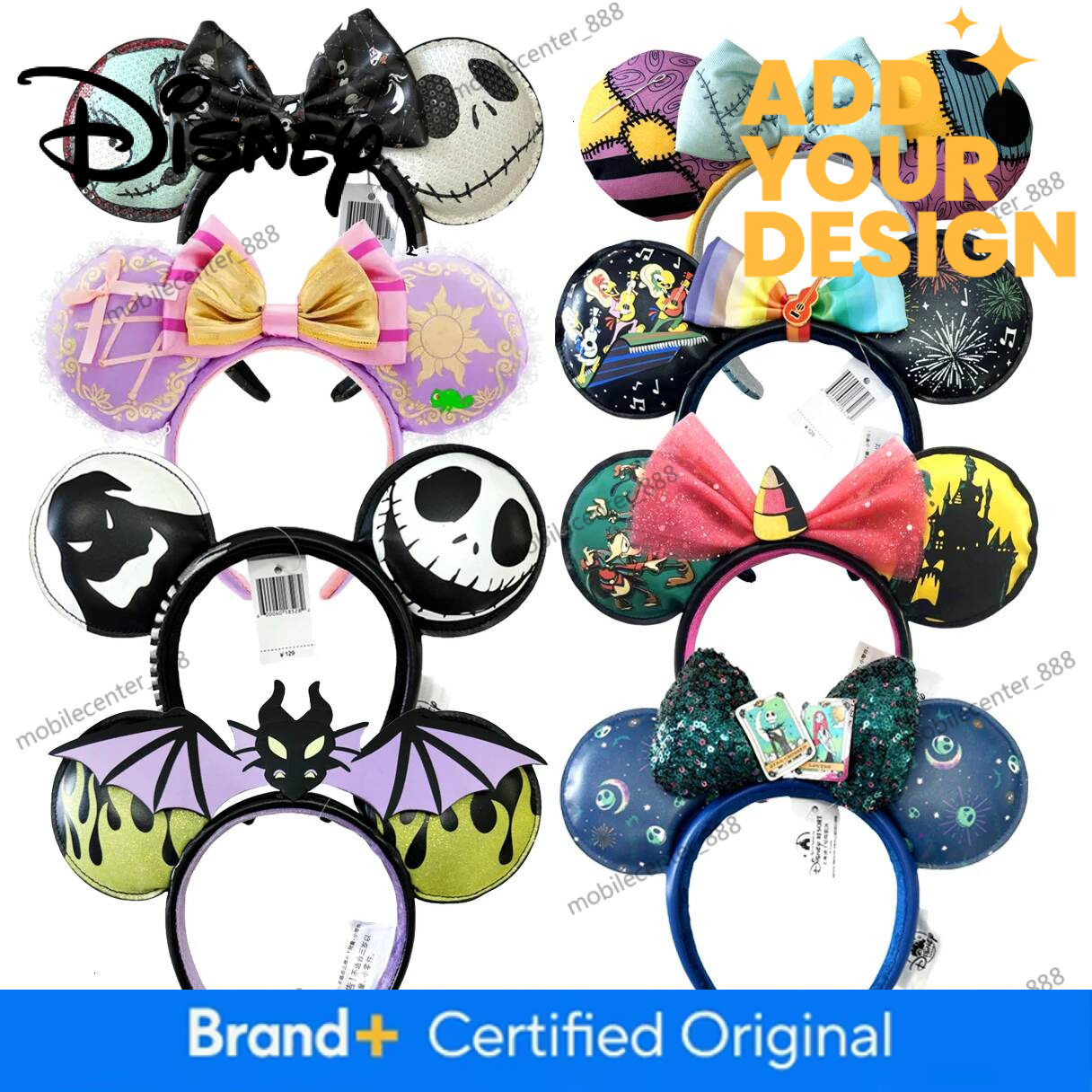 Designer Disney Disney Mickey Mouse Ears Headband 2025 Loungefly Halloween Fright Night Minnie Ear Headwear For Adult Kids Holiday Hairband Luxury