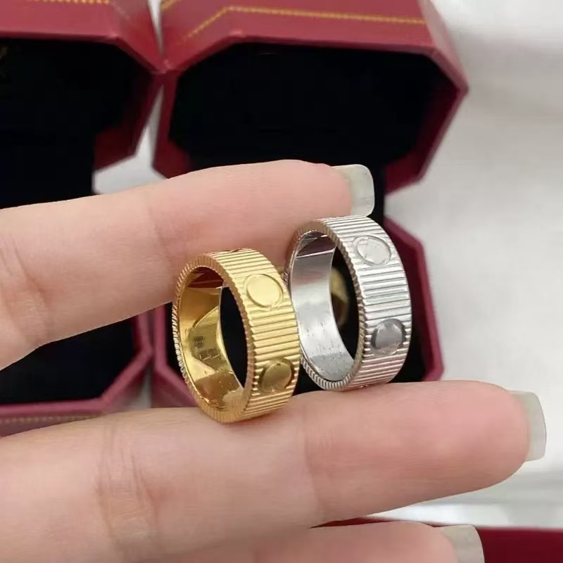 Luxury Designer ring classic for women mens rings Fashion love ring diamond Titanium steel Alloy Gold-Plated Silver Rose Never fade Not allergic Rin