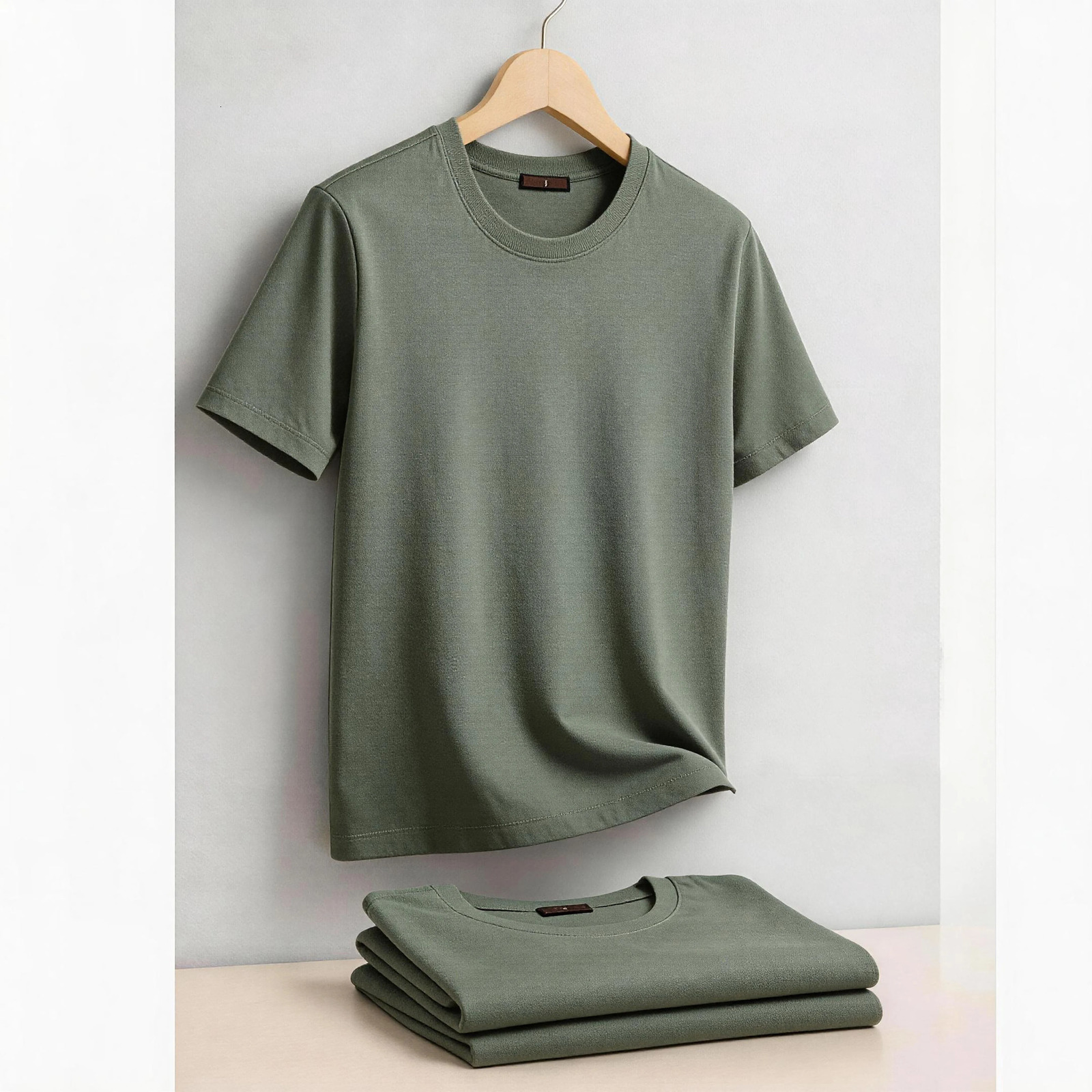 AIOPESON Mens Cotton O-Neck T-Shirt Soft Touch Comfortable Solid Color 8 Options Breathable Lightweight Casual Daily Tee 260430