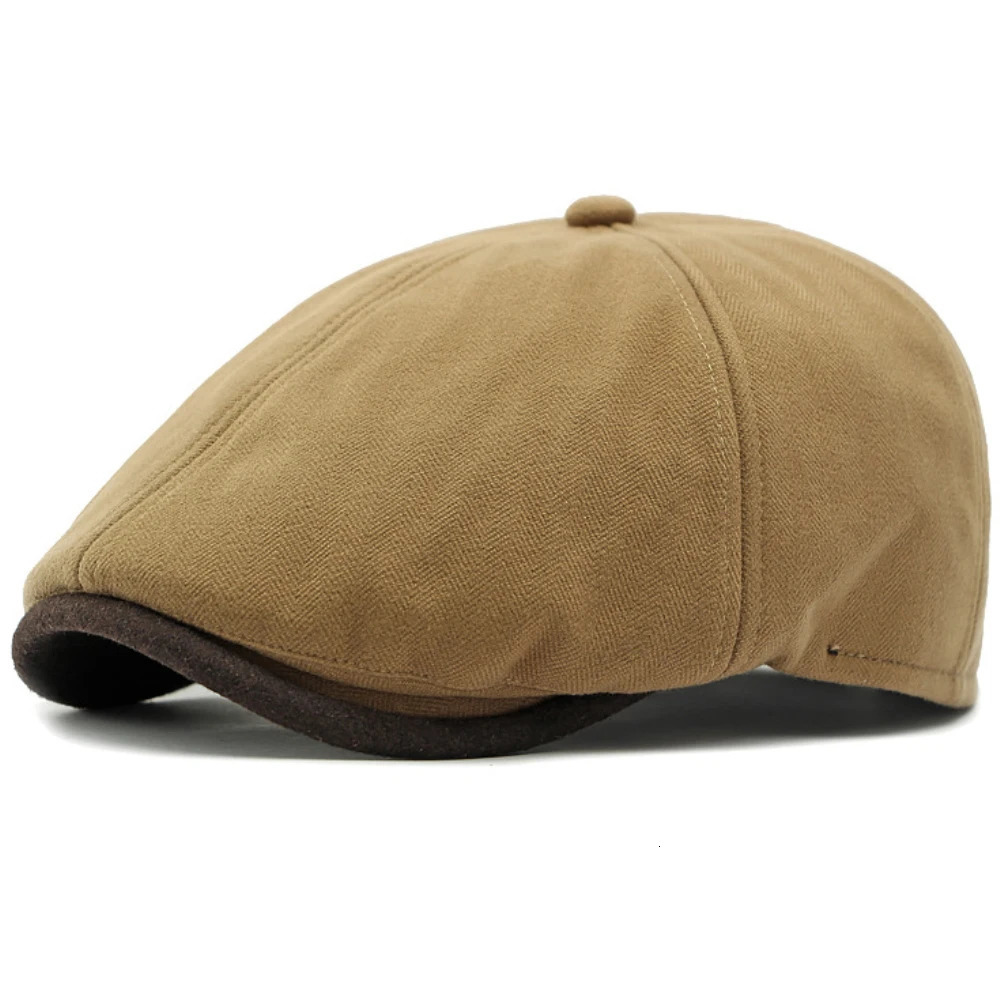 HT4586 Berets Thick Warm Fleece Lined Ivy Octagonal Flat Cap Artist Painter Beret Hat Autumn Winter Hat Cap Men Women Beret Cap 260430