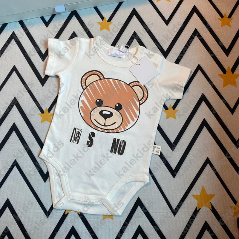 Designer Luxury Baby Short Sleeve Romper Cute Bear Print Infant Bodysuit Soft Cotton Newborn Baby Clothes For Boys And Girls Kids Clothing DLD260505