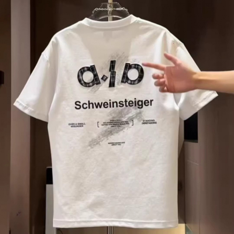 Heavyweight Essential Letter Print Short Mens Designer Clothes Sleeve T-shirt For Men Summer New Style Loose Fit Round Neck Pure Cotton Men's S