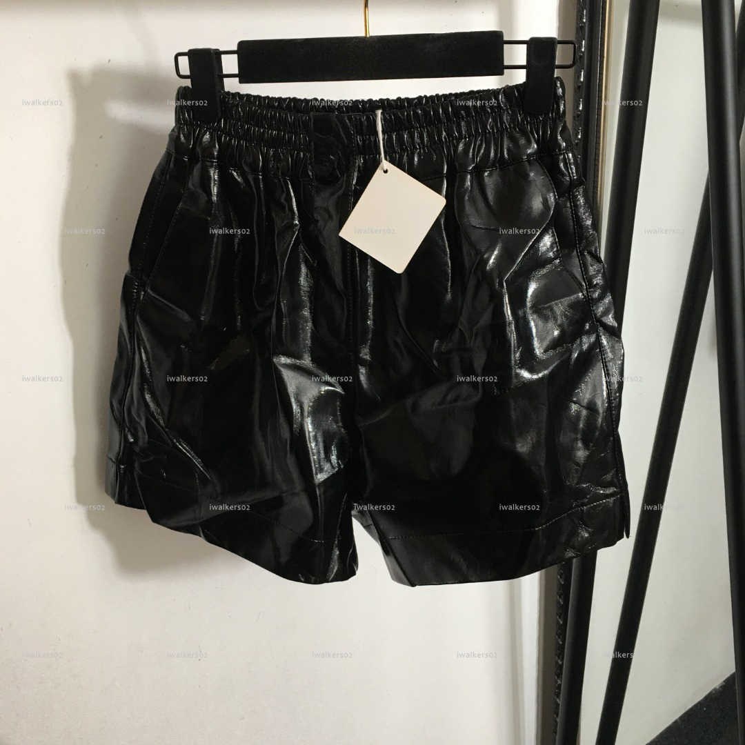 Classics minimalist women pants Summer lady jeans women designer clothes elastic waistband leather pant A507X10N177-image-1104664730