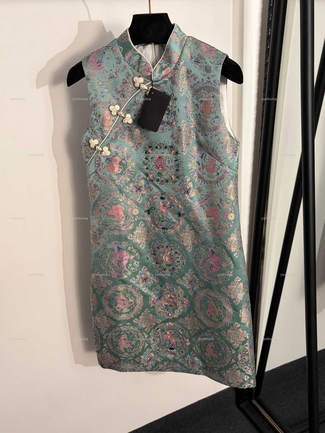 Popular stand collar women dress Summer lady dresses women designer clothes sleeveless skirt A036X01N073-image-1104662057