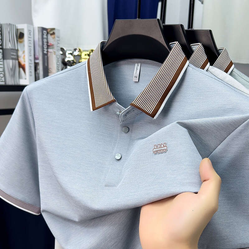 Luxury Brand Designer Clothes New Short-Sleeved Men's Polo Shirt Summer, Seamless Stitching With Woolen Collar, Comfortable And Breathable, Sui
